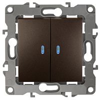 Выключатель с подсветкой без рамки Эра S12 2-кл 10А бронза картинка